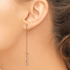 Stainless Steel Rose Gold-Tone Polished Drop Dangle Earrings for Women