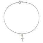 Sterling Silver Cross Anklet
