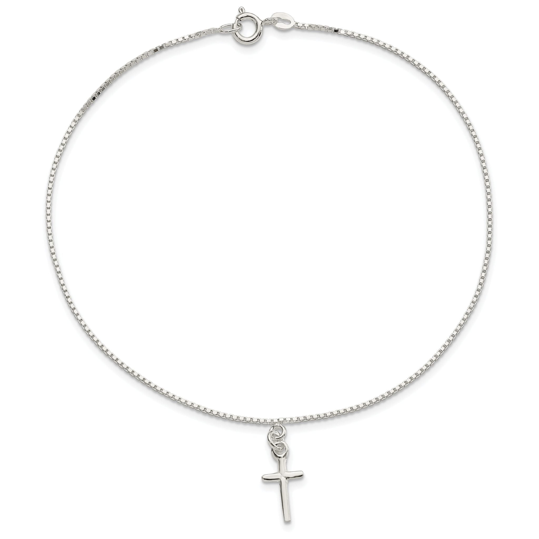 Sterling Silver Cross Anklet