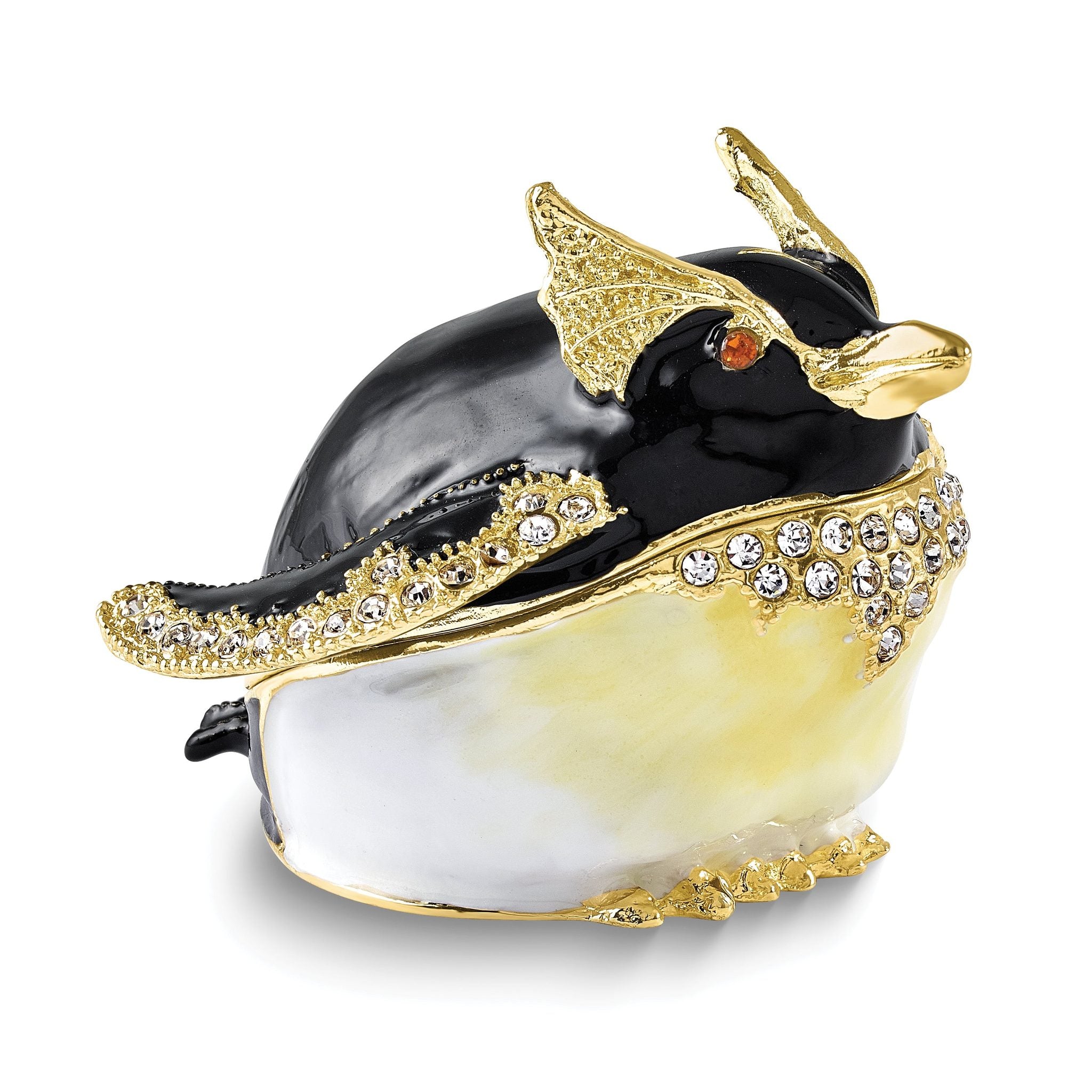 Luxury Giftware by Jere Bejeweled RUBBLE Rockhopper Penguin Trinket Box with Matching 18 inch Necklace Main image