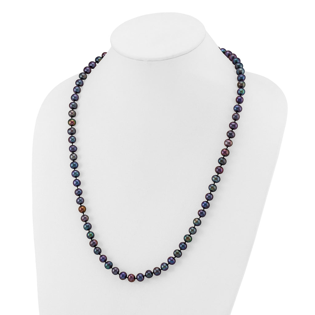 14K Gold Filled 7-8mm Black Cultured Freshwater Pearl Necklace