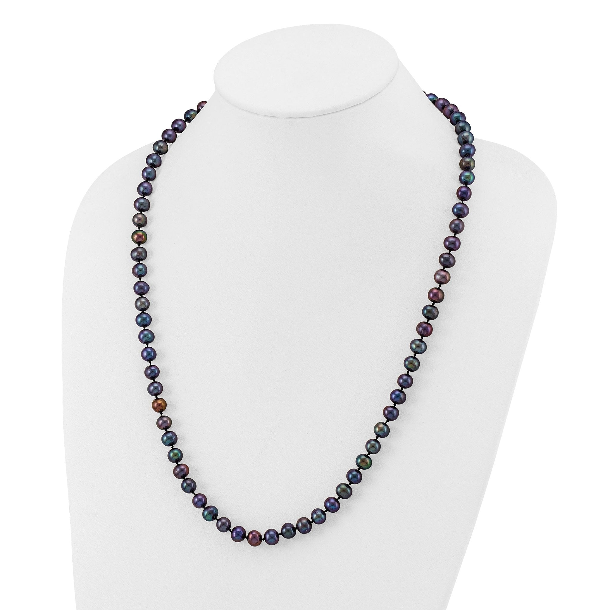 14K Gold Filled 7-8mm Black Cultured Freshwater Pearl Necklace