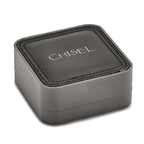 Chisel Stainless Steel Polished Black Carbon Fiber Inlay Key Ring