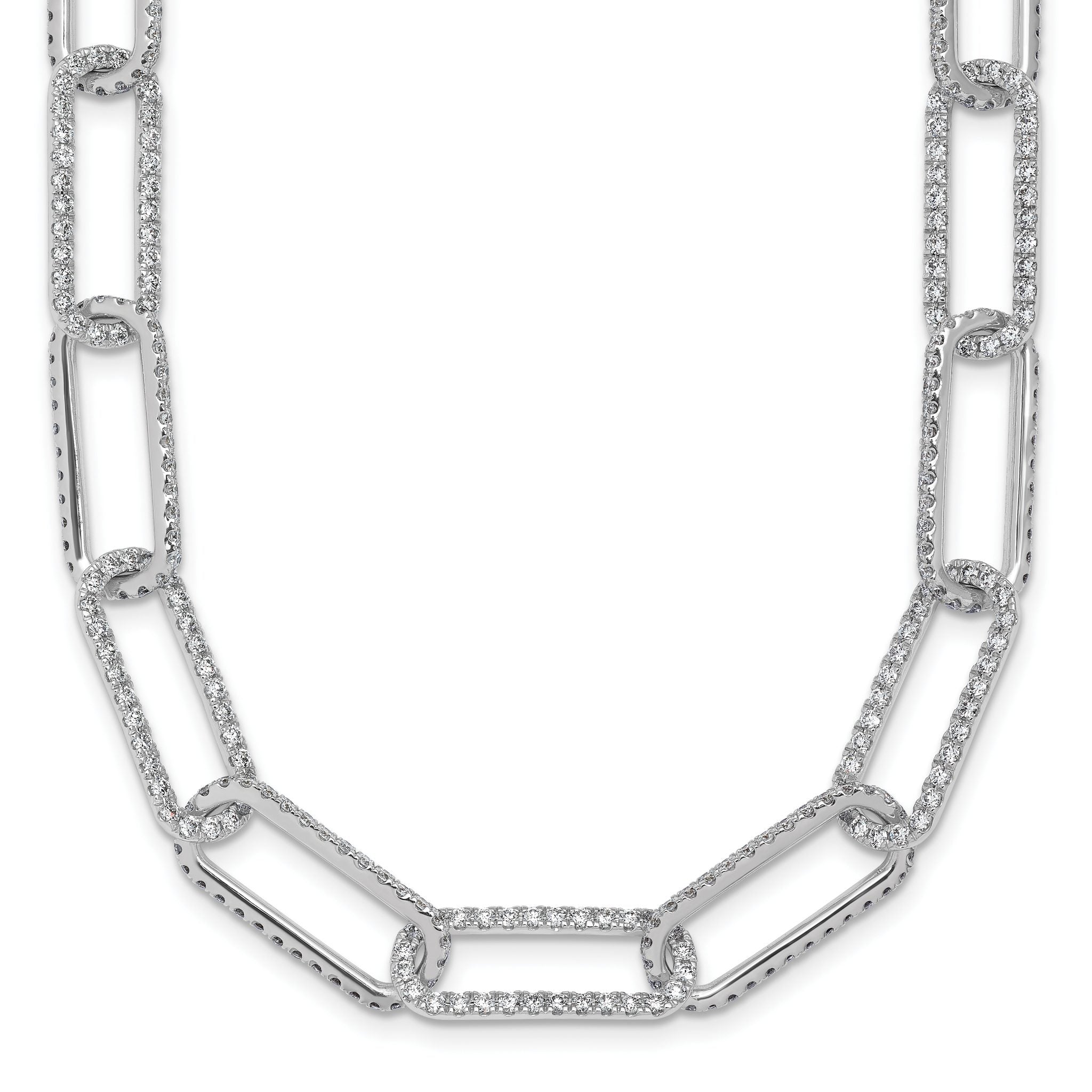 True Origin 14k White Gold 8 5/8 carat Lab Grown Diamond VS+ F+ 18 inch Link Necklace Main image