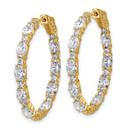 14K Yellow Gold 5 1/4 ct Lab-Created Diamond VS/SI+ G+ Oval-Cut In-and-Out Hoop Earrings