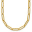 14K Polished and Dimond-cut Paperclip Link Necklace