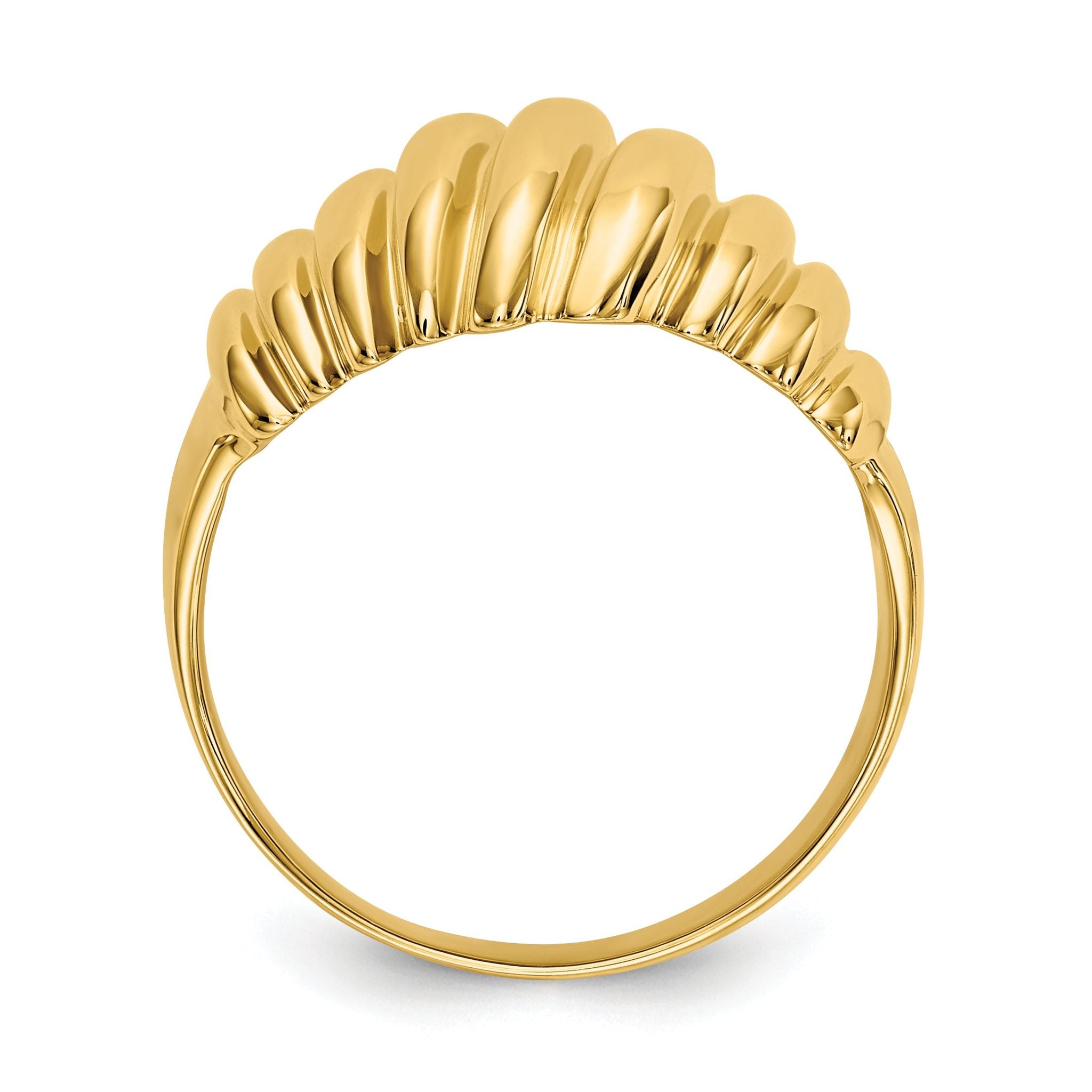 14k Polished Scalloped Dome Ring Secondary image
