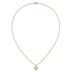 10k Madi K 3mm White Zircon Heart Birthstone Necklace