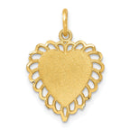 10K Solid Gold Polished Heart Charm Pendant  Elegant & Timeless Design