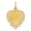 10K Solid Gold Polished Heart Charm Pendant  Elegant & Timeless Design