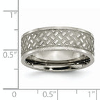 Weave Design Wedding Band in Titanium, 8mm