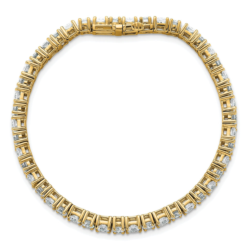14k 10 carat Lab Grown Diamond VS/SI+ G+ Complete Princess and Round Tennis Bracelet