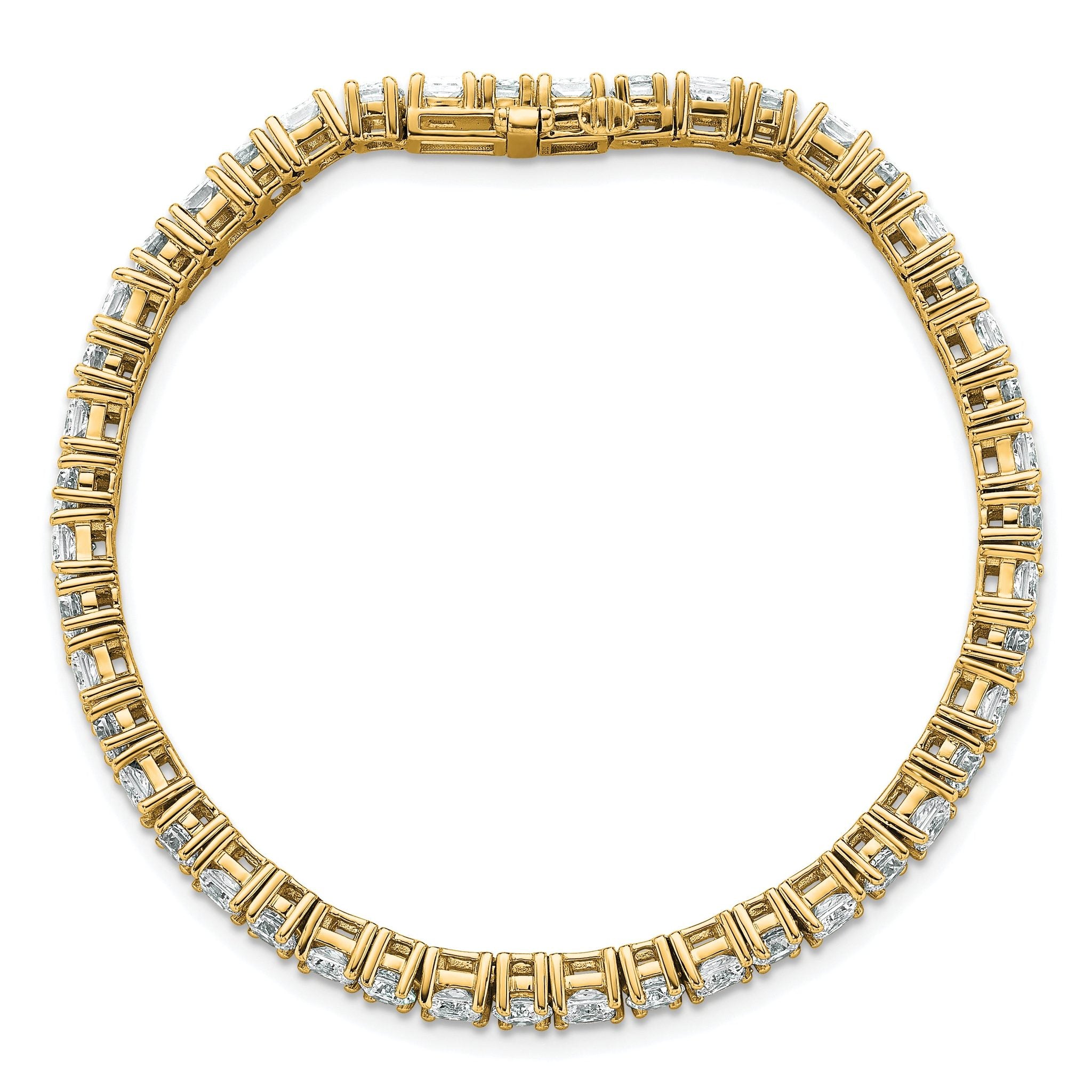 14k 10 carat Lab Grown Diamond VS/SI+ G+ Complete Princess and Round Tennis Bracelet
