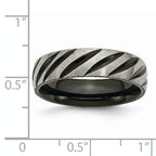 Black IP Grooved Wedding Band in Titanium, 6mm