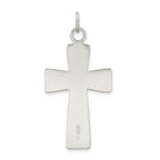 Sterling Silver 925 Latin Cross Pendant with Platinum Plating and Polished Finish
