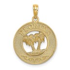 14K FLORIDA w/Double Palm Tree Circle Charm