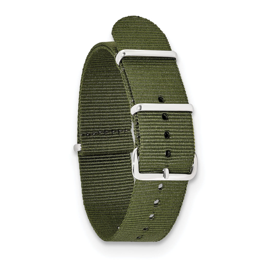 Military Ballistic Watch Band in Olive G10 Nylon, 18mm