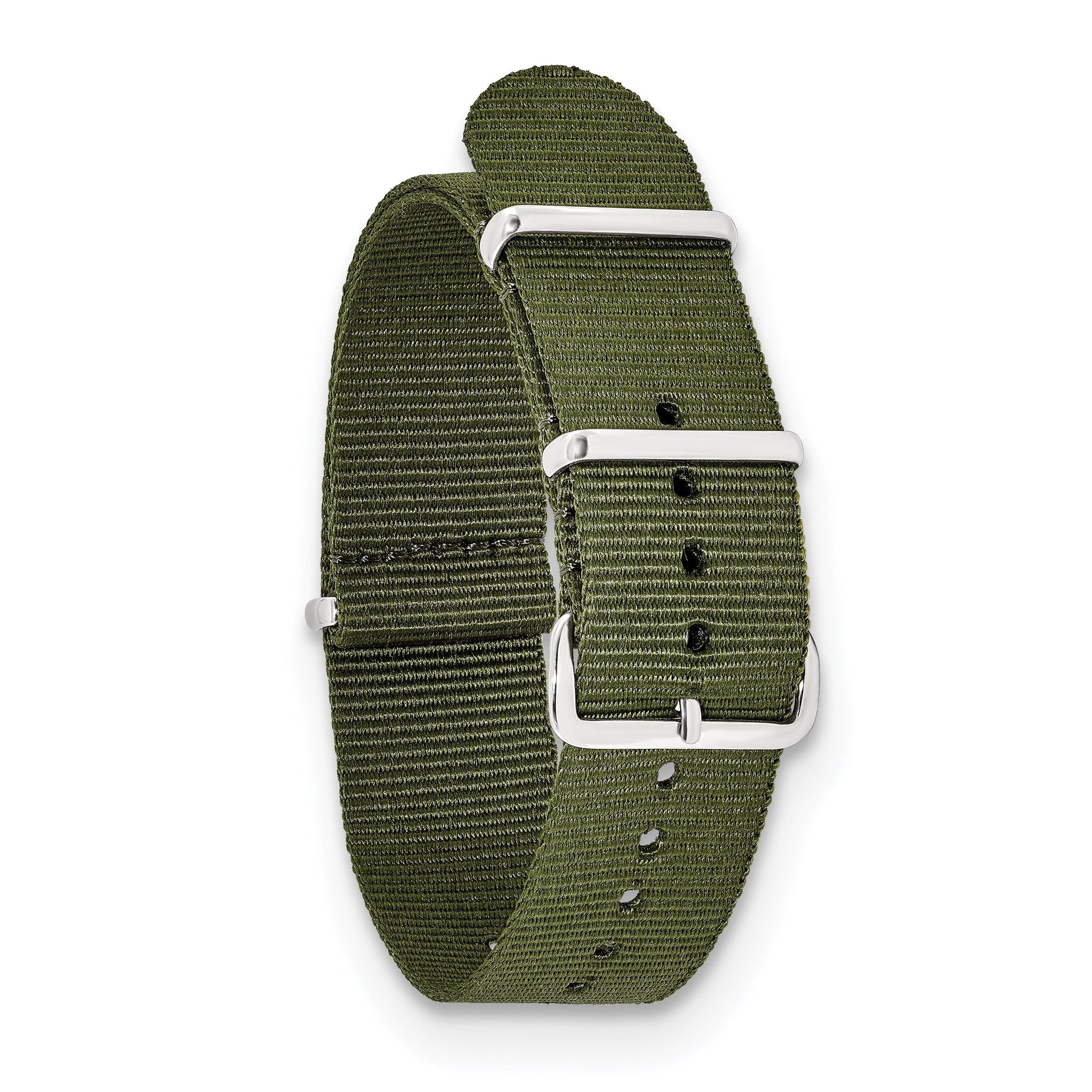 Military Ballistic Watch Band in Olive G10 Nylon, 18mm