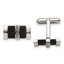 Stainless Steel Black & Crystal Cuff Links