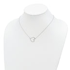 Sterling Silver Rhodium-plated 18in Heart Necklace