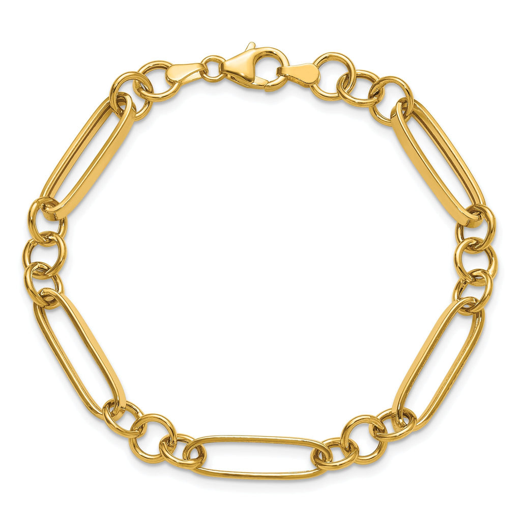 14K Polished Fancy Link Bracelet
