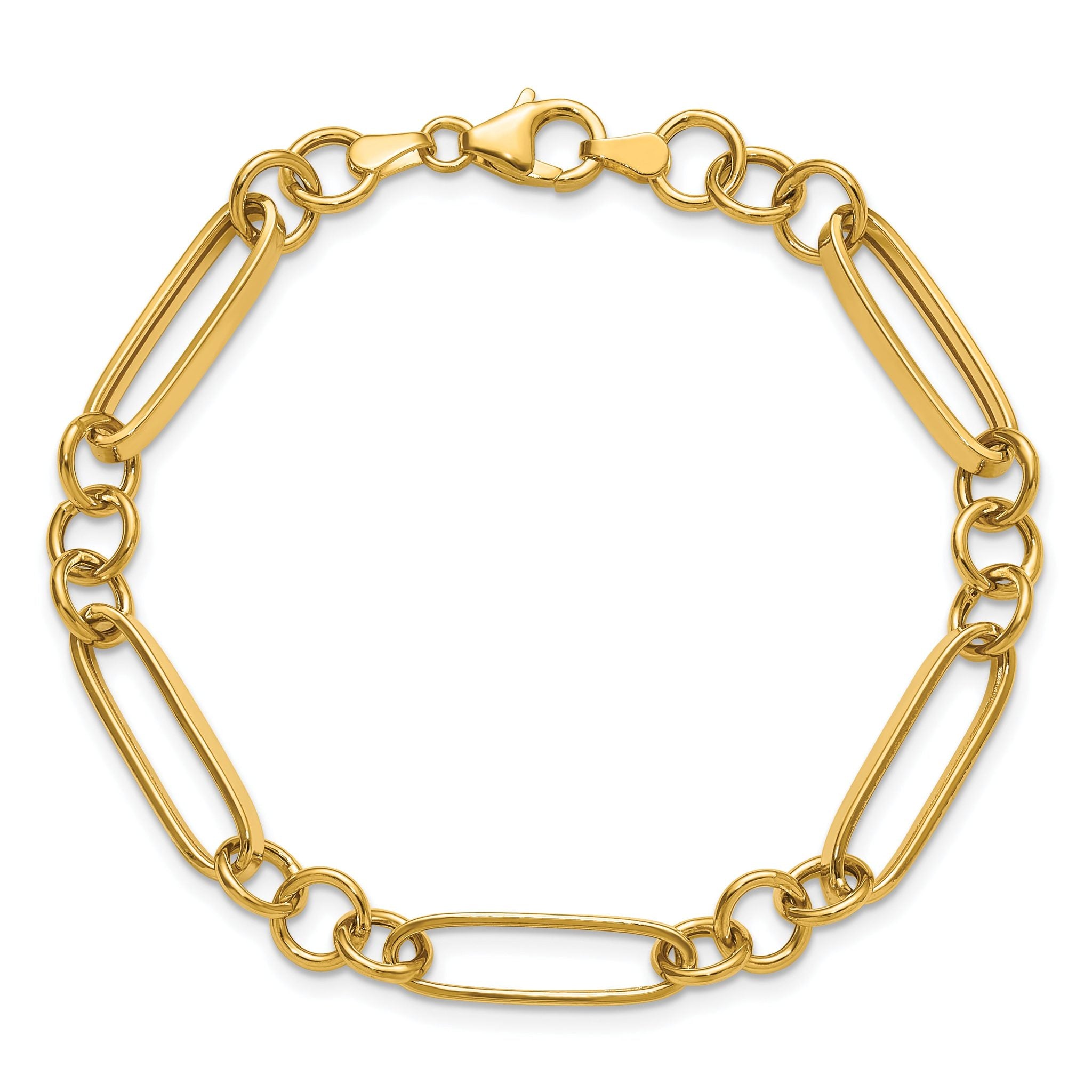 14K Polished Fancy Link Bracelet