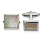 Stainless Steel Rainbow Anodized Square Cuff Links
