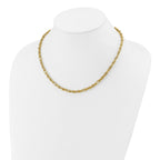 14K Polished and Textured Fancy Link Necklace