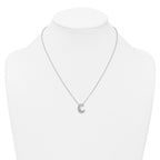 14k White Gold 3/8 carat Lab Grown Diamond VS+ F+ Complete Letter C 18 inch Initial Necklace