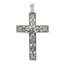 Sterling Silver Antiqued Beaded Filigree Crucifix Pendant
