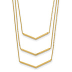 14K Gold Multi-Strand Bar Necklace with Adjustable Polished Elegance