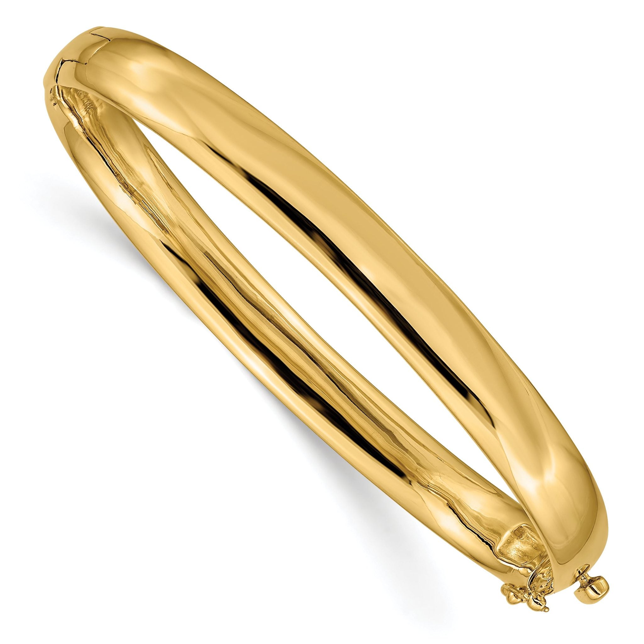 14k 6.4mm Polished Solid Hinged Bangle Main image