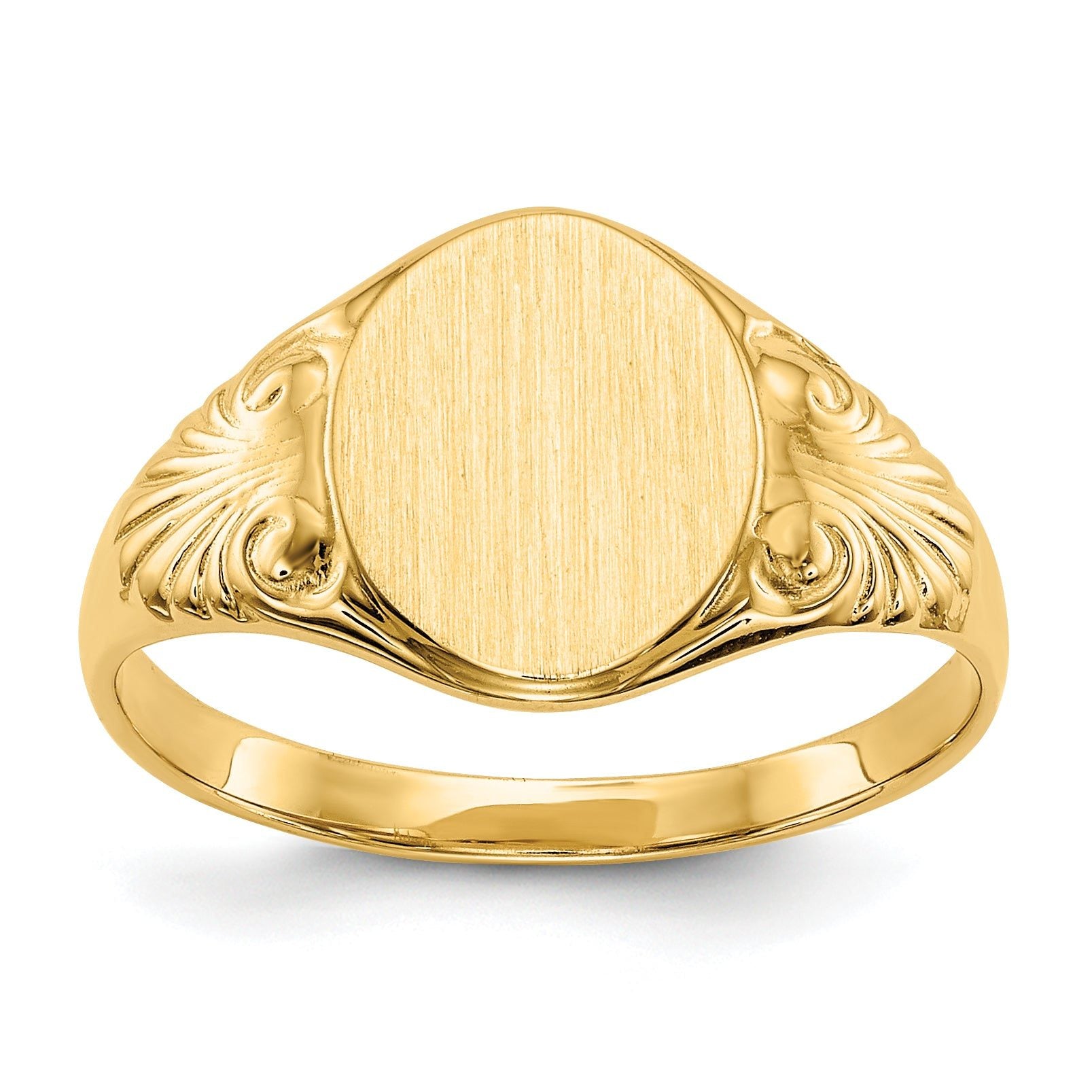 14k 10.0x7.5mm Closed Back Signet Ring Main image