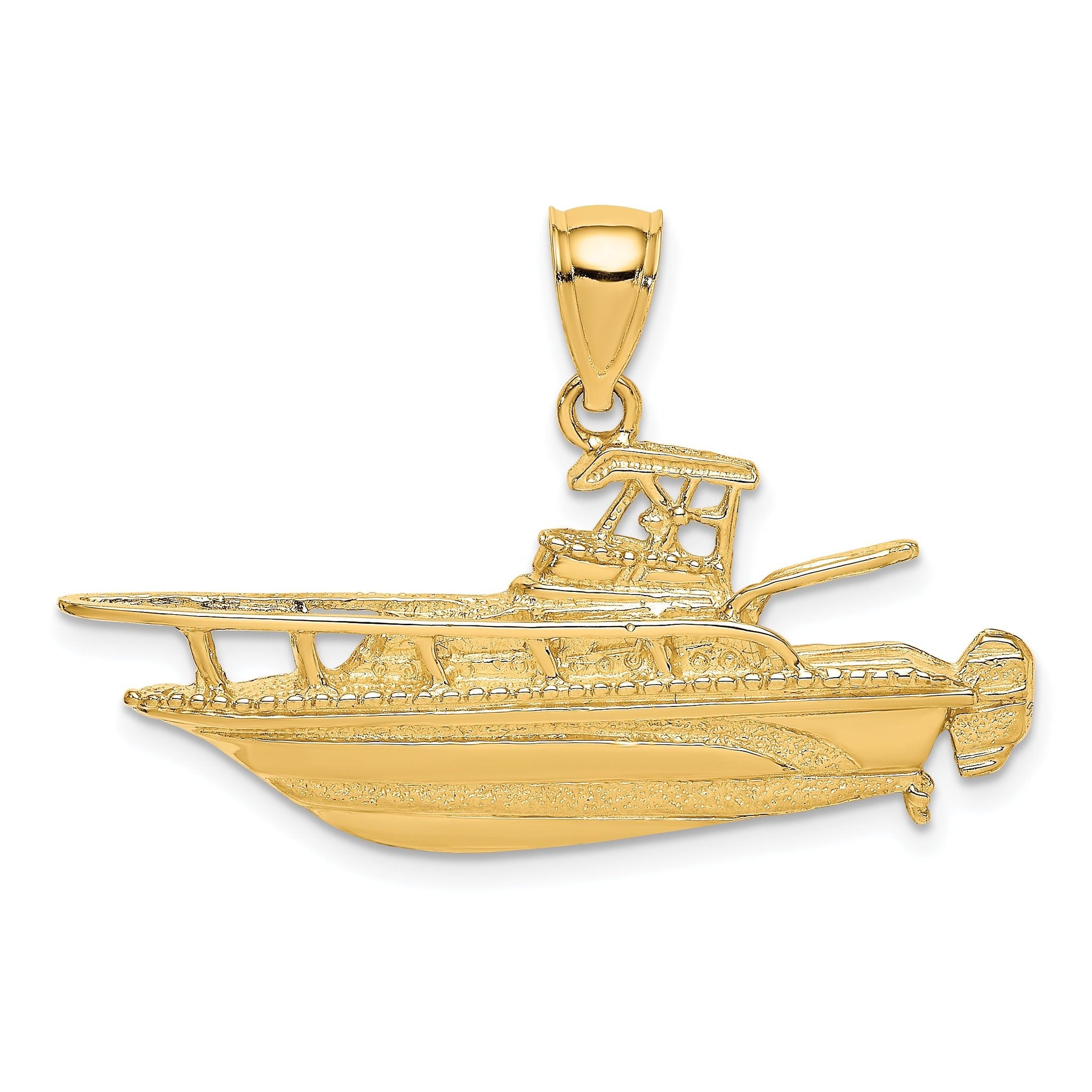 14K 2-D Fishing Boat Charm Main image