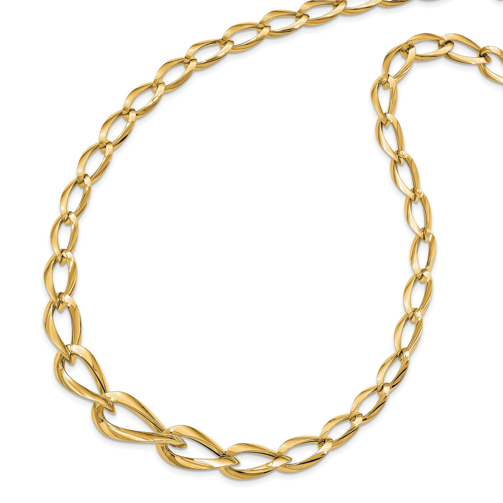 14K Polished Fancy Link Necklace