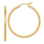 10K Gold Diamond-Cut Hoop Earrings Elegant Polished 2mm Tube Design for Women