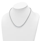 14k White Gold 10 1/2 carat Certified Lab Grown Diamond VS/SI+ G+ Complete Round 16 inch Graduated Tennis Necklace