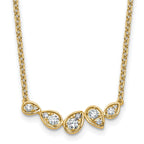 14k 3/4 carat Lab Grown Diamond VS+ F+ Round Complete 18 inch Pear-Link Bar Necklace