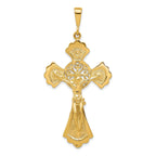 10K Gold Polished Crucifix Pendant Solid and Elegant 46mm Charm