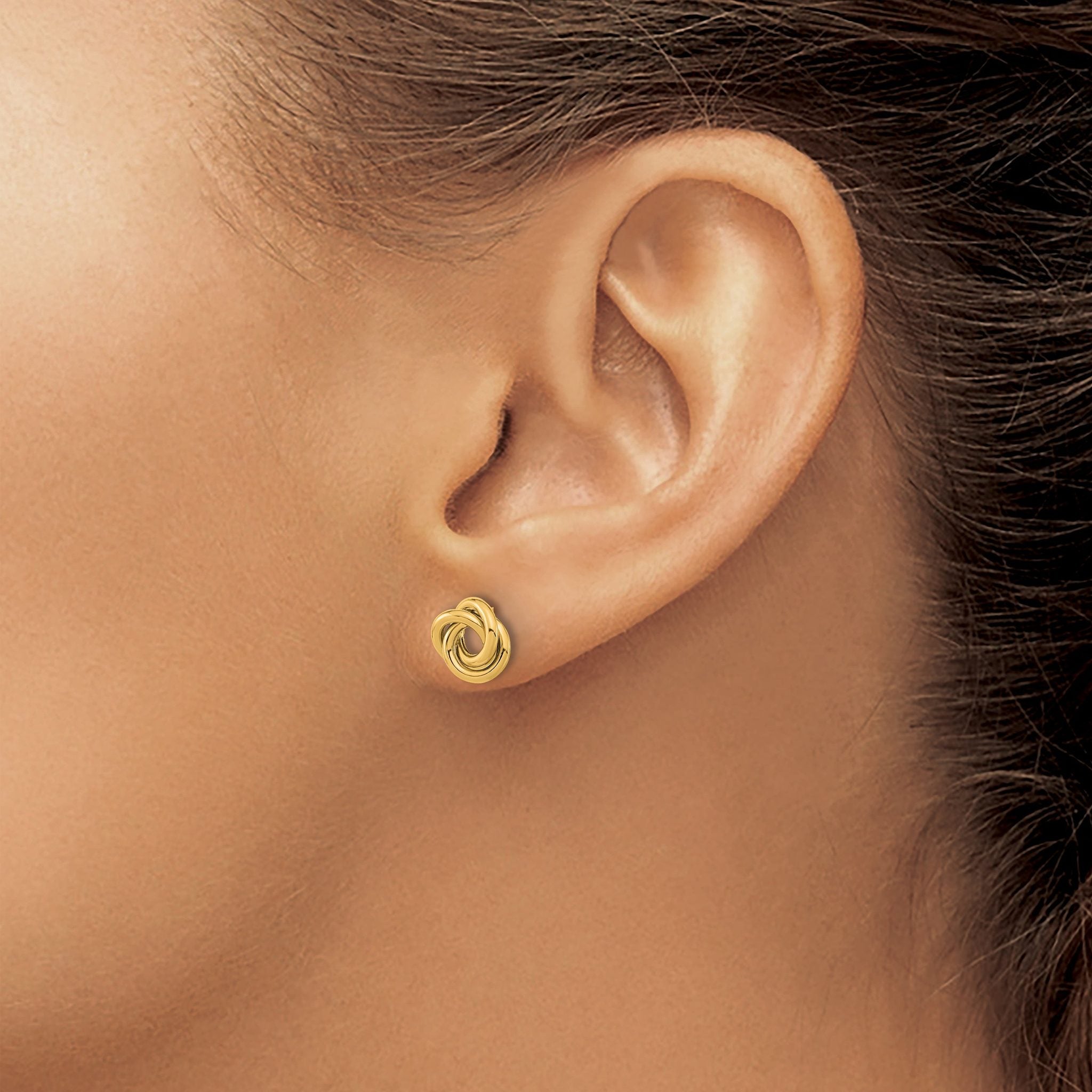 14K Polished Love Knot Post Earrings
