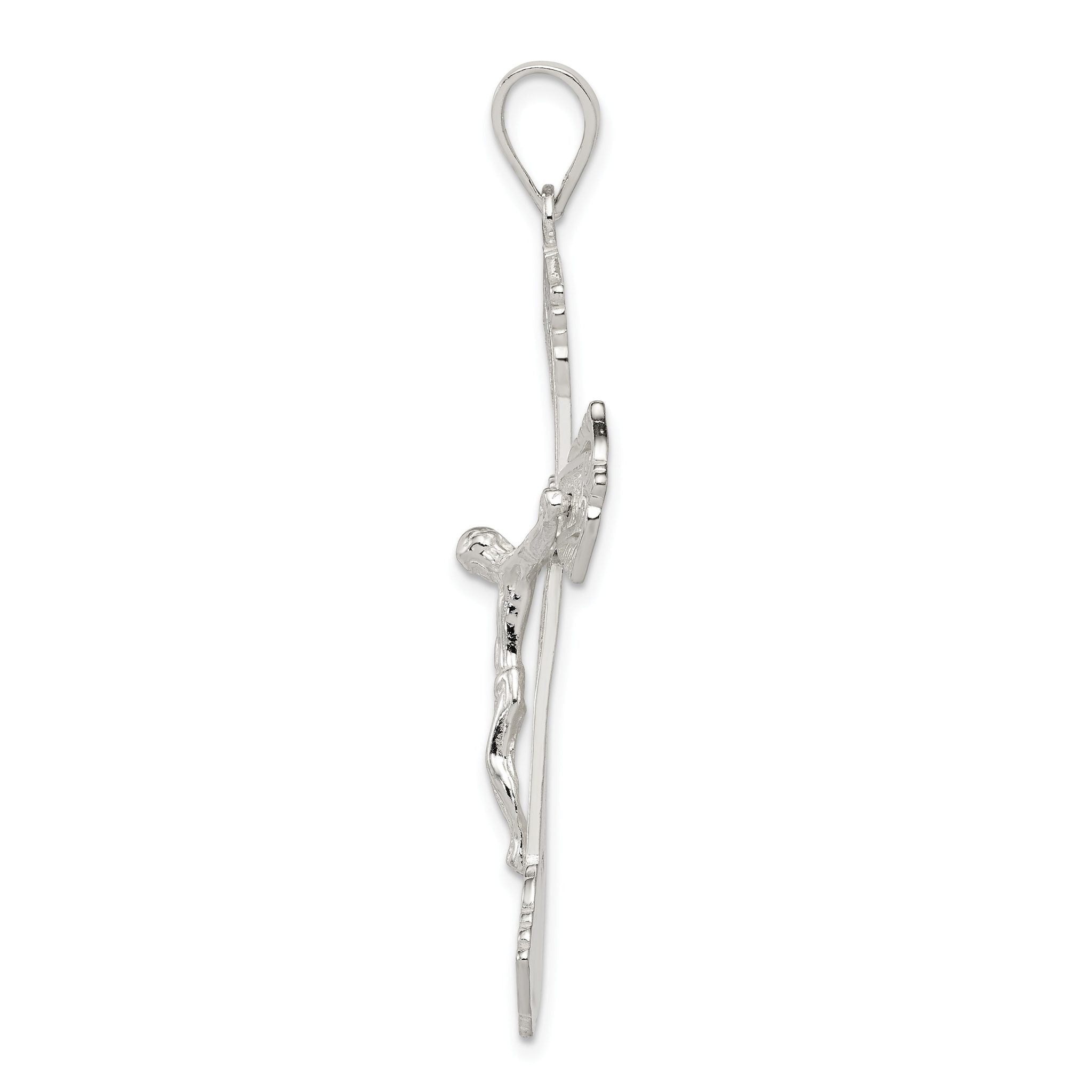 Sterling Silver 925 INRI Crucifix Pendant with Polished Anti-Tarnish Finish Secondary image