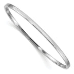 14K White Gold Polished Square Bangle Slip-On Women's Bracelet