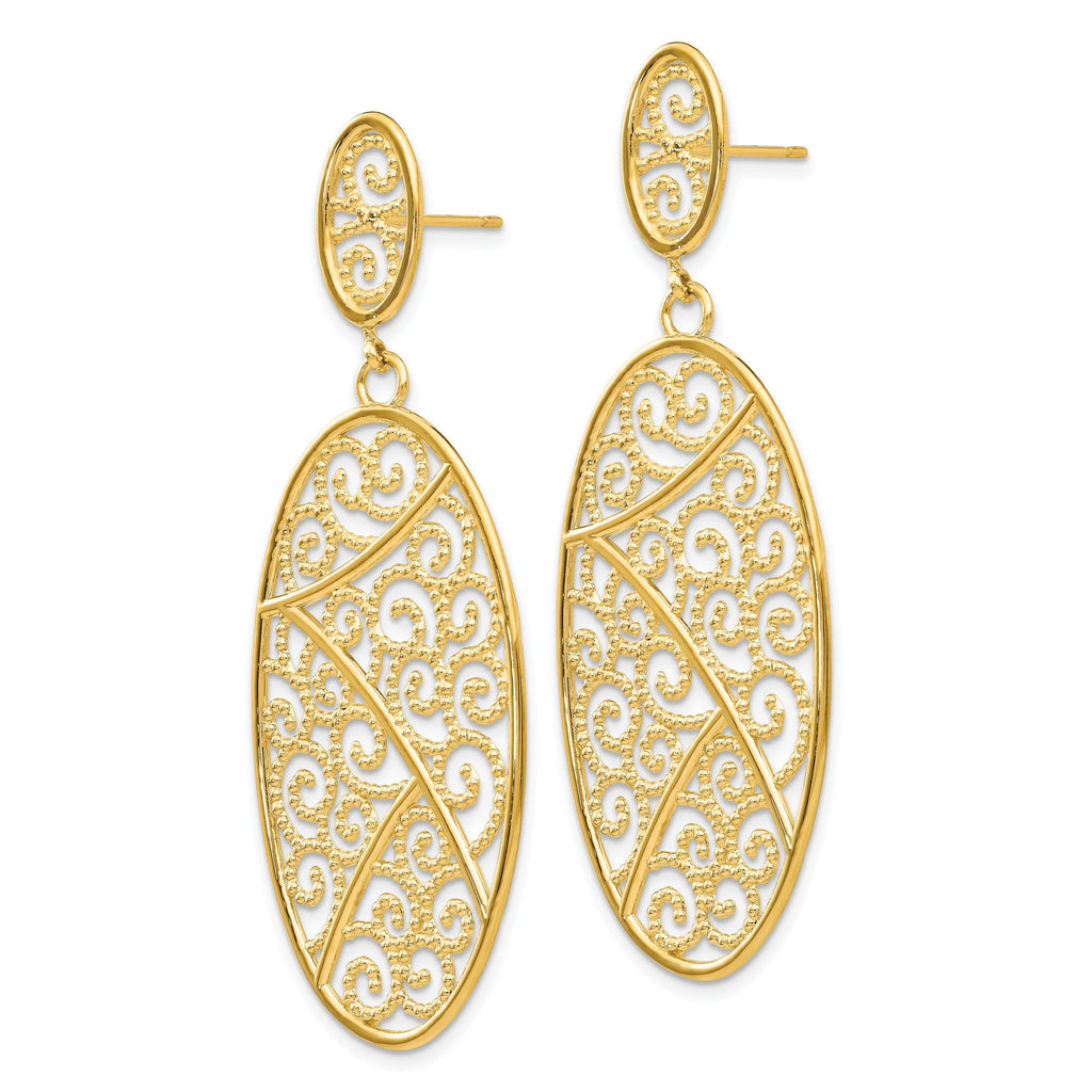 14K Oval Dangle Earrings