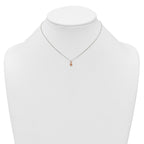 Sterling Silver Rose-tone White CZ Star Childrens 14 inch Necklace and Post Earrings Set