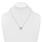14k White Gold 3/4 carat Lab Grown Diamond VS+ F+ Complete Letter W 18 inch Initial Necklace