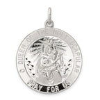 Sterling Silver 925 Queen Scapular Medal with Polished Palladium Finish