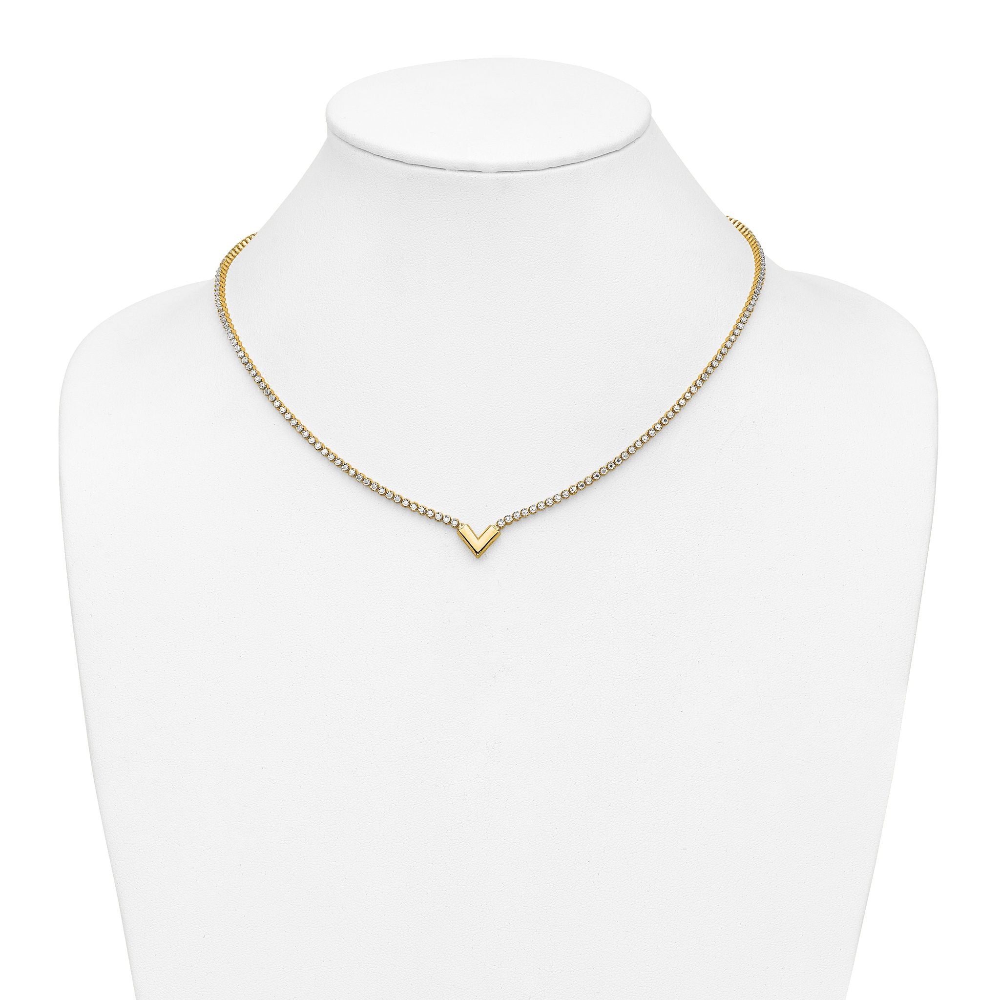 14K w/RH-plating Polished Fancy 18in Necklace