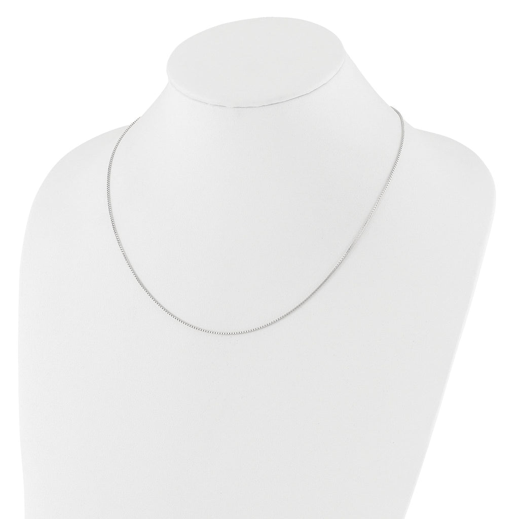 1.0mm 10K White Gold Box Chain