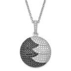 Sophia Jewelers Sterling Silver CZ Fire Circle Necklace with Extender