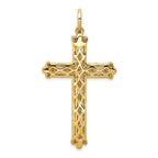14k 1 carat Lab Grown Diamond VS/SI+ G+ Complete Budded Fashion Cross Pendant